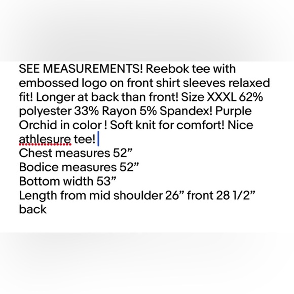 Womens REEBOK Relaxed Comfort Fit T-Shirt Size XXXL Purple Orchid New - Picture 7 of 7